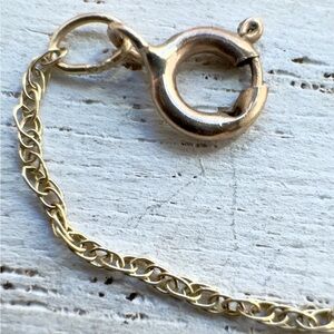 10K Gold Dainty Chain Necklace 17” Fine Delicate Minimalist Thin Chain